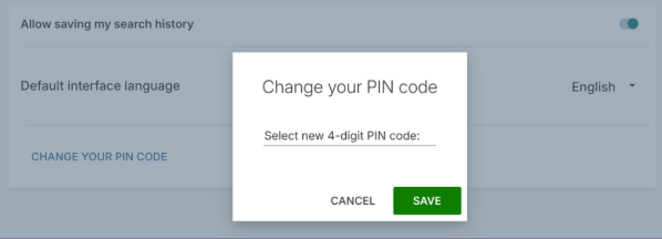 Activating the PIN code